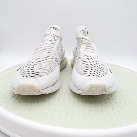 Nike Air Max 270 AH8050-100 Mens US 12 Running Shoes White Black Mesh Sneakers - Picture 2 of 11